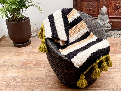 Aprende a tejer una manta de punto y crochet