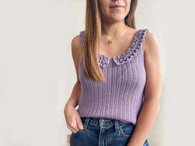 Top Samay, Patrón a crochet con Mostacillas